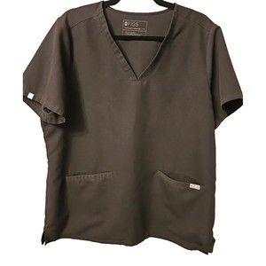 Figs Technical Collection Black Scrub Top Short Sleeve Size Extra Large